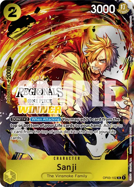 Sanji OP03-102, Regionals Champion (CS24-W1 Offline)