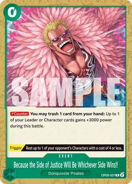 Because the Side of Justice Will Be Whichever Side Wins!! OP05-037, Tournament Pack 2025 Vol. 4