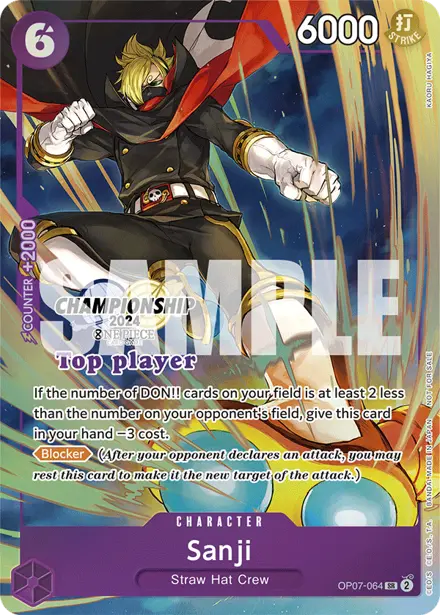 Sanji OP07-064, Championship 2024 Finals Top Player (September - October)