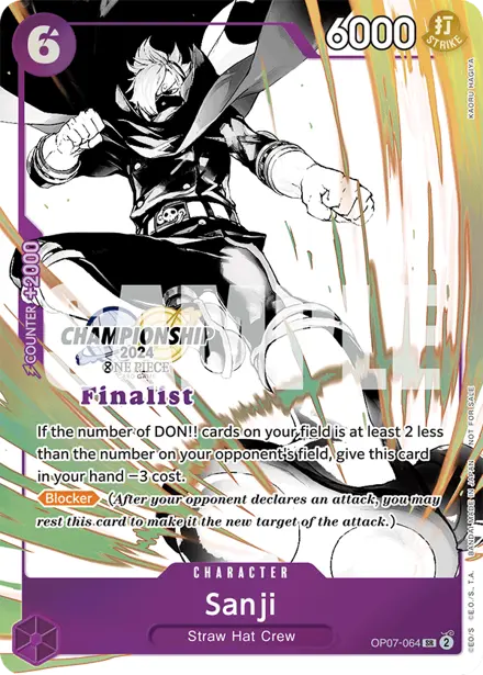 Sanji OP07-064, Championship 2024 Finals Finalist (December - January)