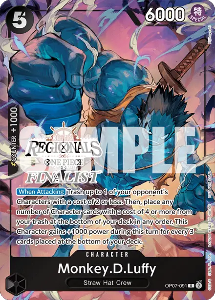Monkey.D.Luffy OP07-091, Regionals Finalist (CS24-W3 Offline)
