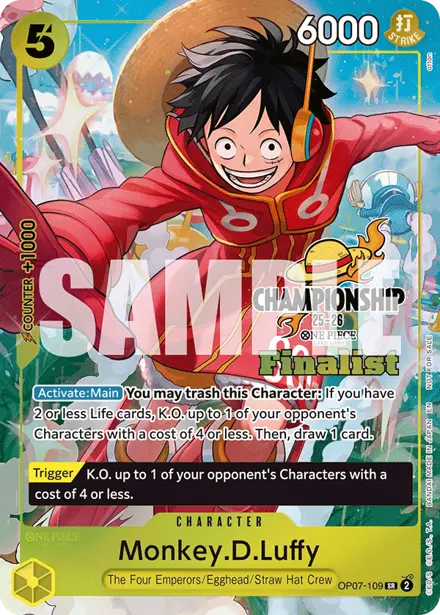 Monkey.D.Luffy OP07-109, Championship 25-26 Finals Finalist (Season 1)