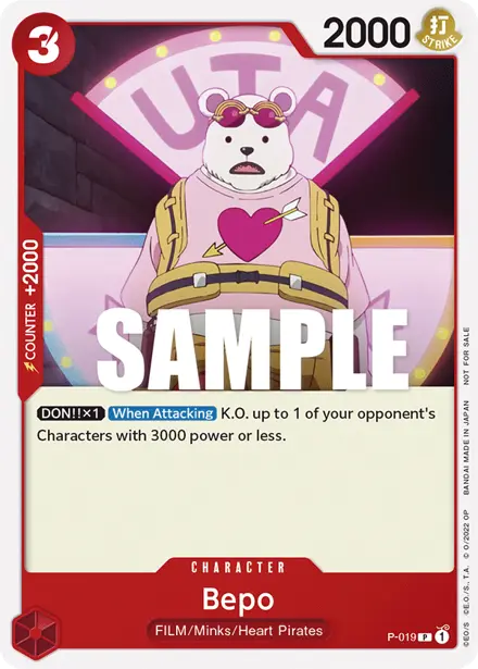 Bepo P-019, ONE PIECE FILM RED Promotion Card Set (December 2022 Store Tournament)