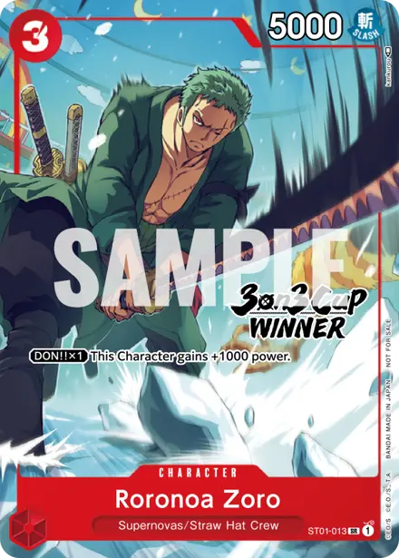Roronoa Zoro ST01-013, 3on3 Cup Winner Prize